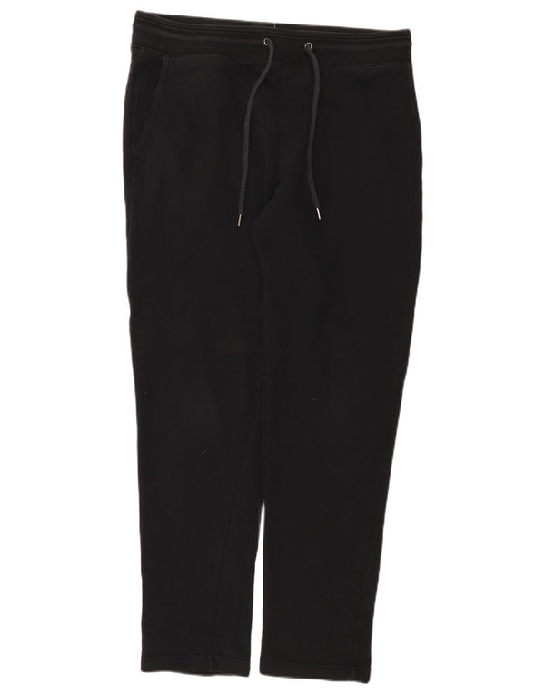 Calça de treino masculina Marks & Spencer de algodão preto médio