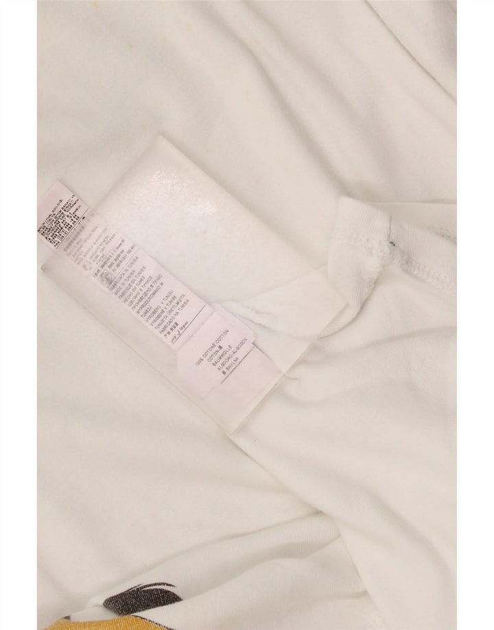 Top gráfico feminino Benetton Disney Oversized manga comprida Reino Unido 12 médio branco