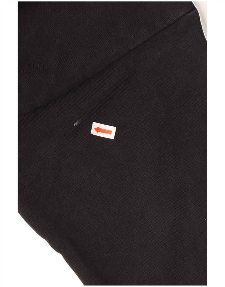 ADIDAS Womens Oversized Crop Hoodie Jumper Reino Unido 8 Pequeno Algodão Preto