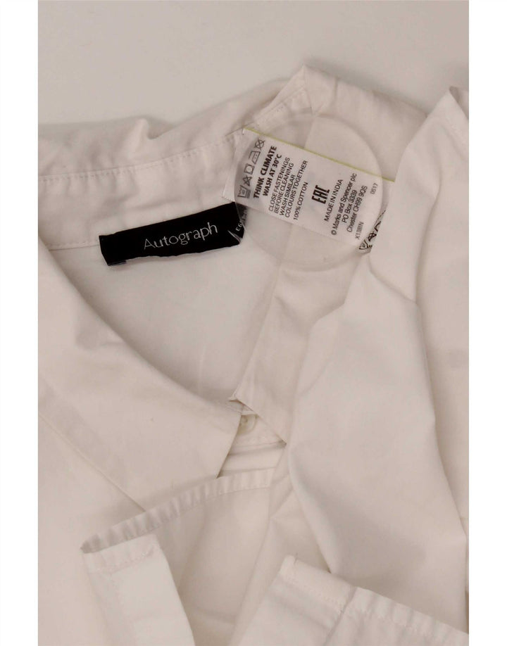 Blusa feminina Marks & Spencer Autograph Shirt Reino Unido 12 algodão branco médio