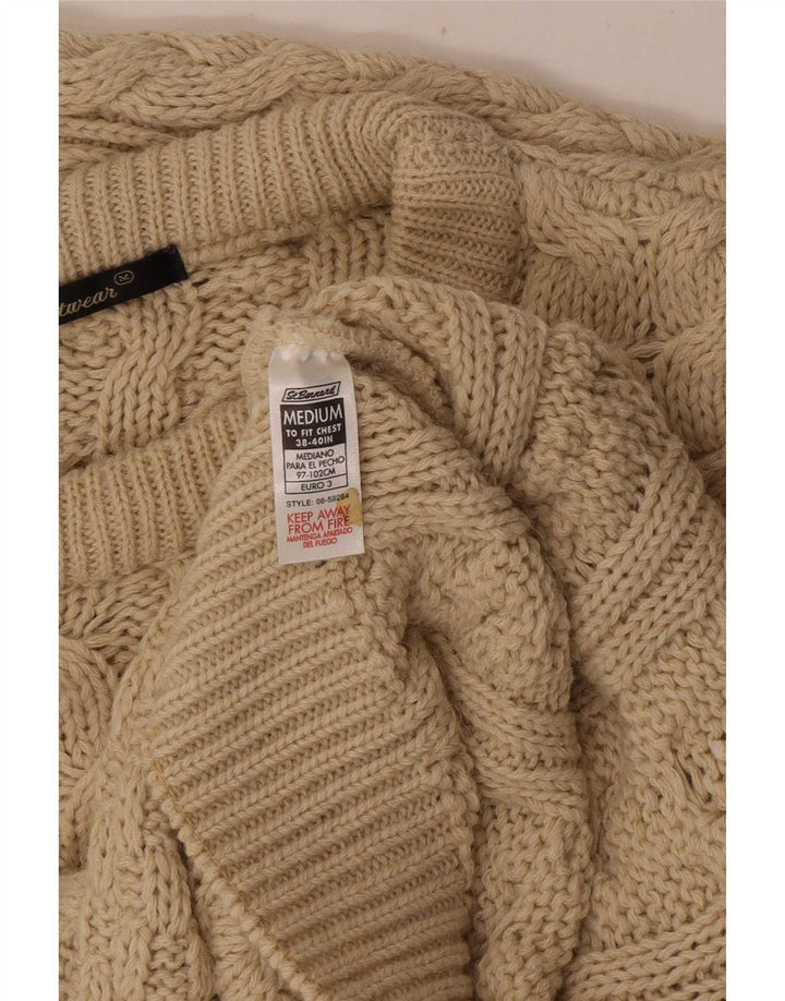 Suéter masculino St. Bernard com gola redonda e acrílico bege médio