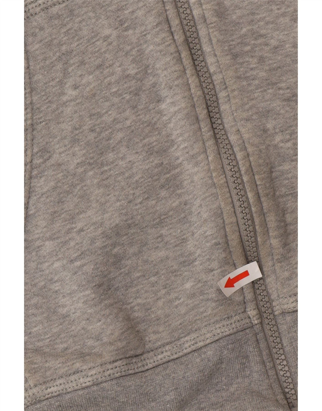 Suéter masculino Nike com capuz e zíper cinza médio algodão manchado
