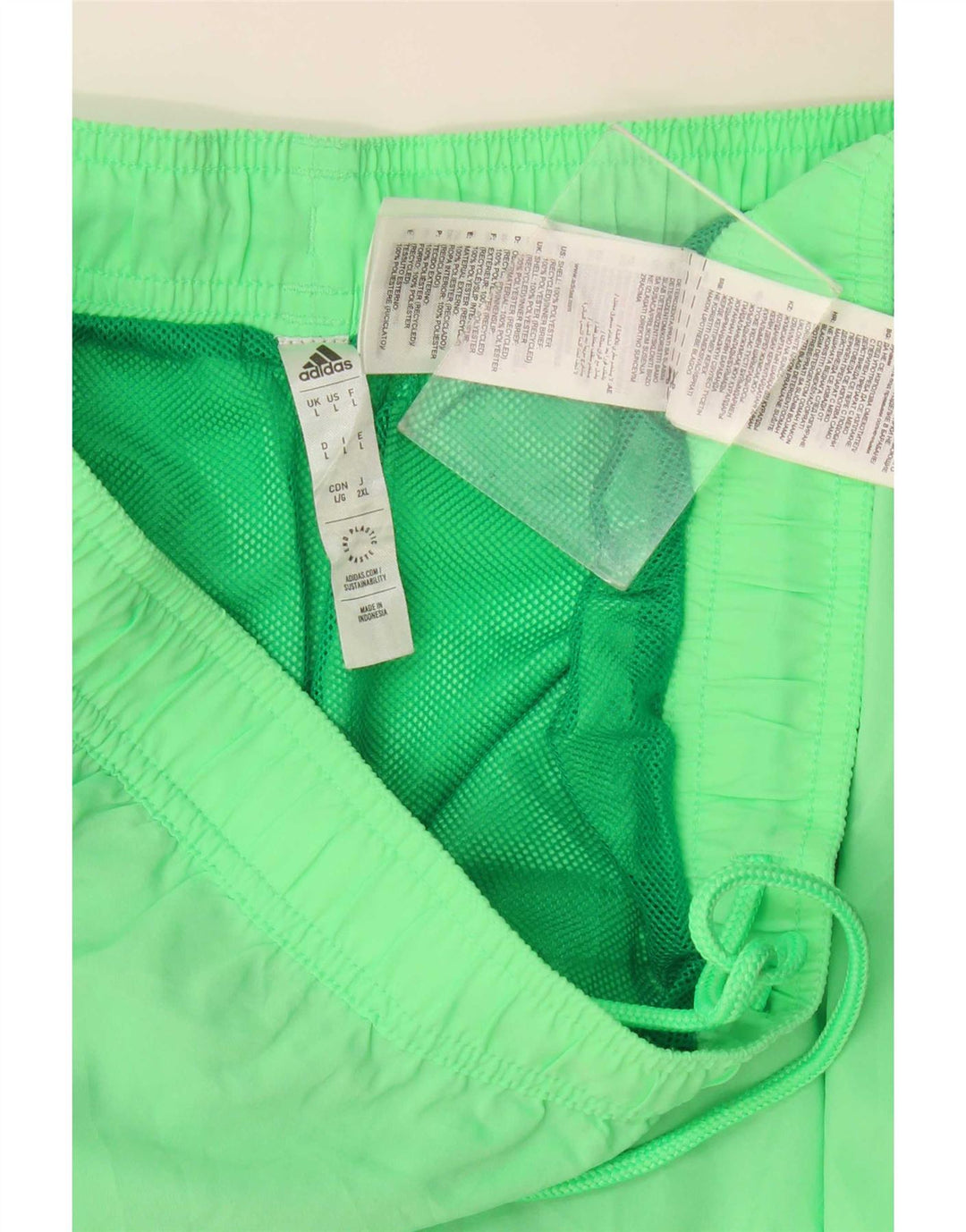 Shorts de natação masculino Adidas grande poliéster verde