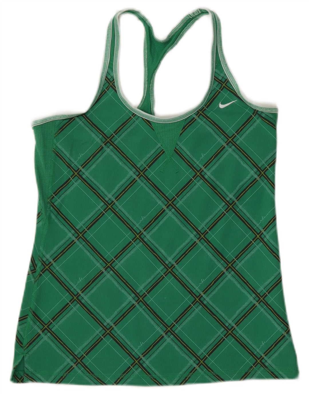 Colete feminino Nike UK 12/14 médio verde argyle/diamante algodão