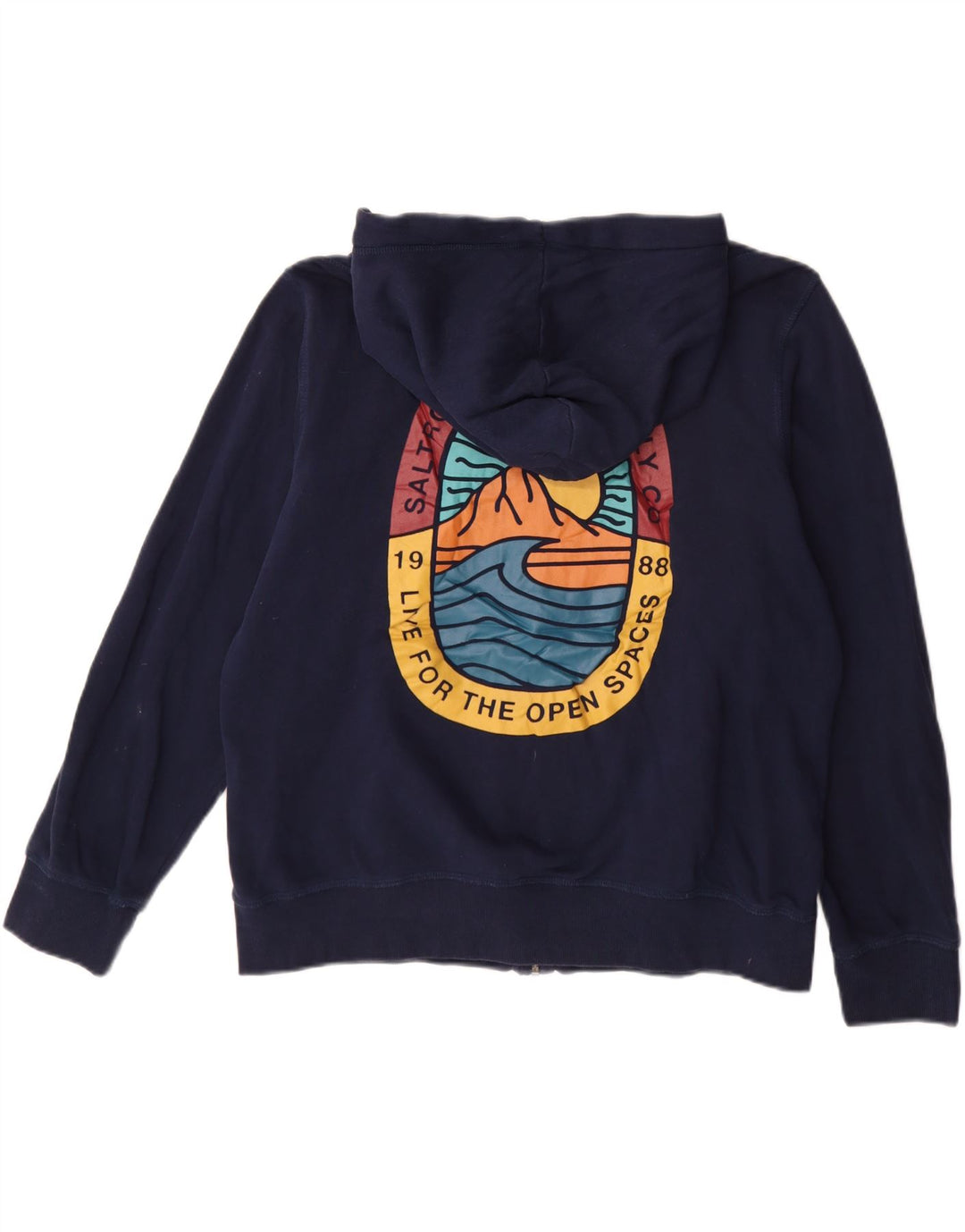 Suéter feminino com capuz e zíper gráfico grande SALTROCK Reino Unido 16 grande azul marinho