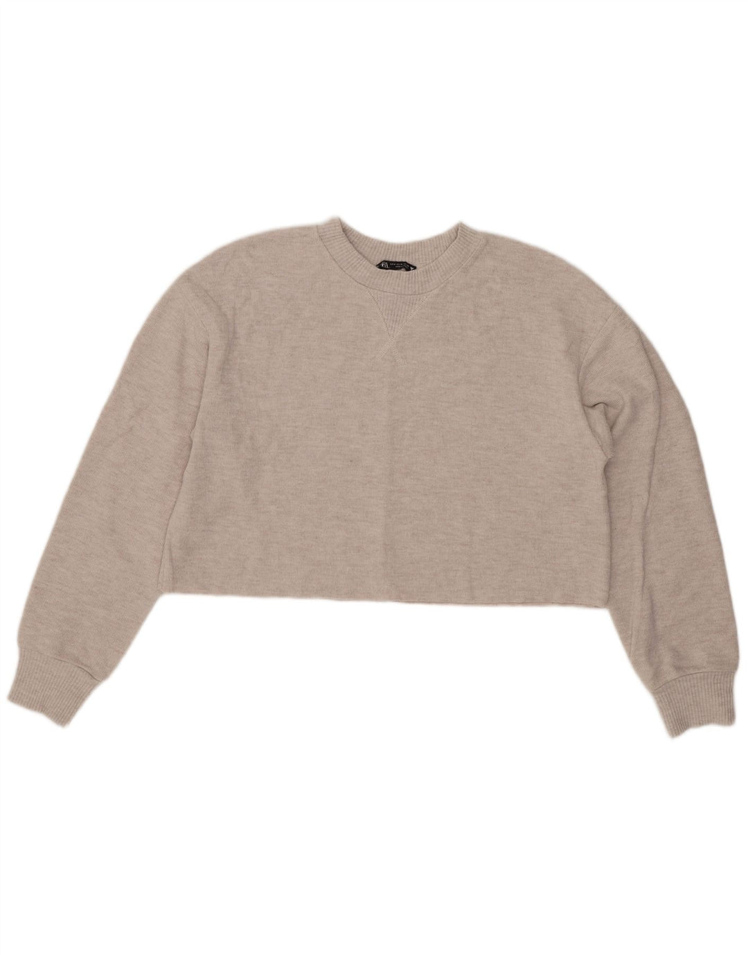 Blusa feminina Zara Top UK 14 poliéster cinza médio