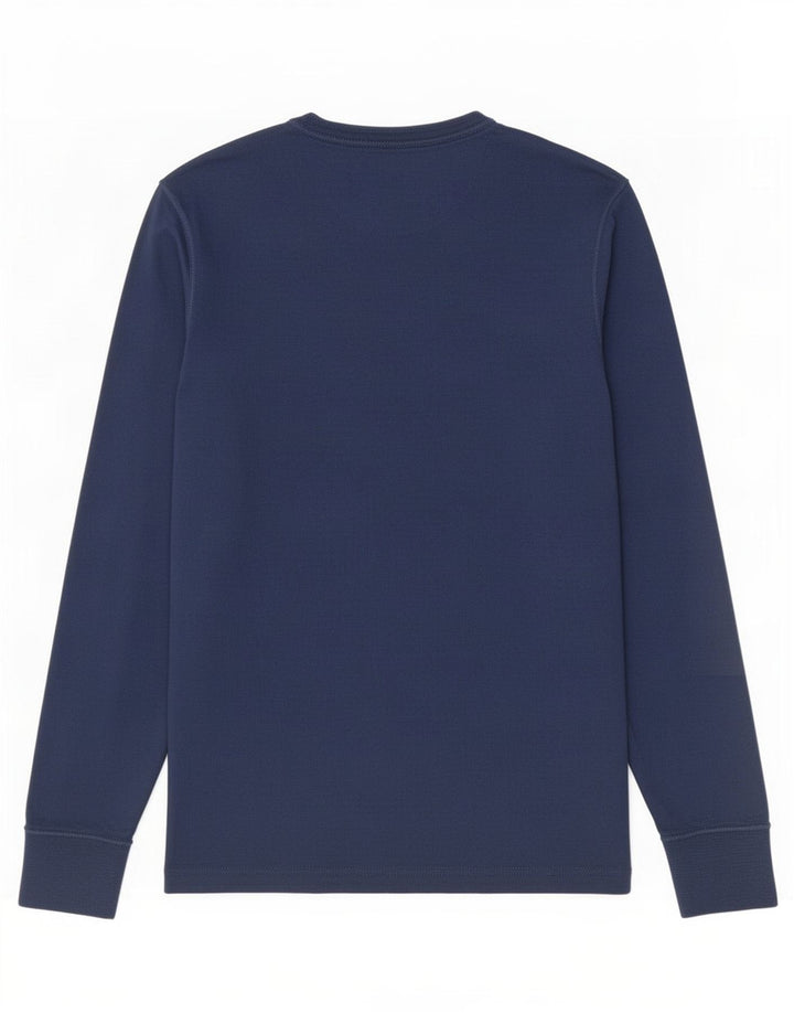 Top masculino Superdry manga comprida médio algodão azul marinho