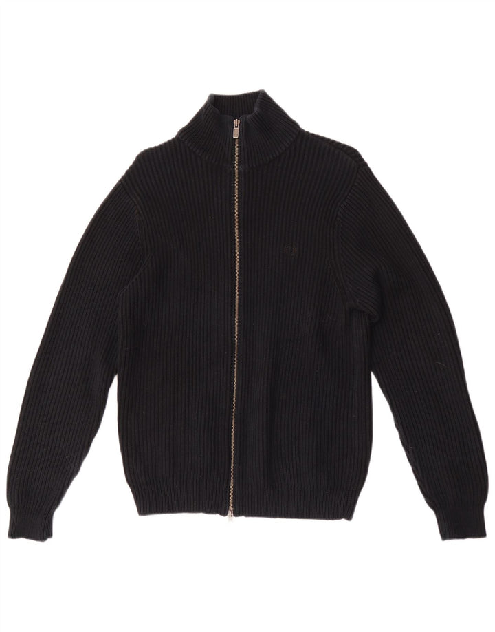 Suéter cardigã masculino Fred Perry algodão preto médio
