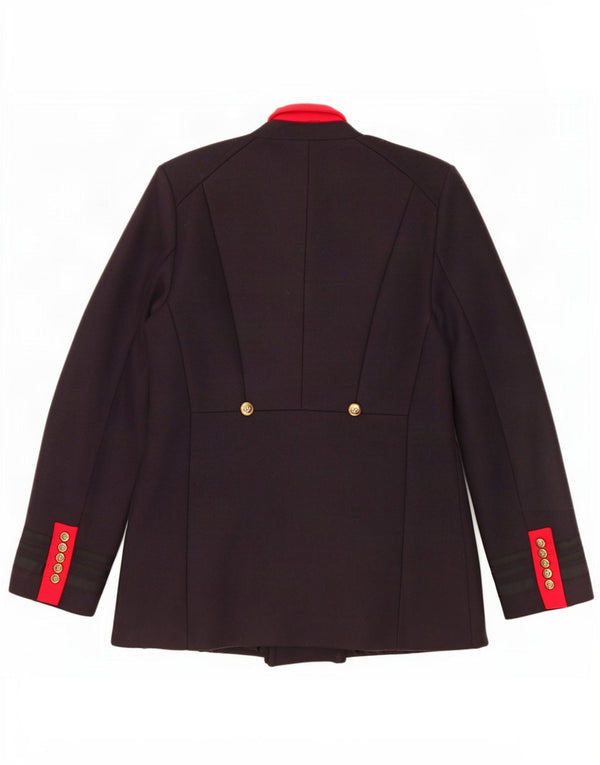 Zara Womens Pea Coat UK 14 Large Navy Blue Polyester