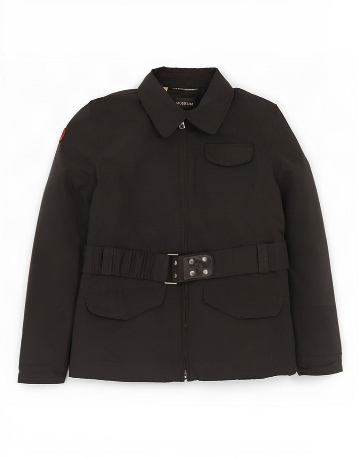 Jaqueta utilitária feminina Museum UK 14 grande poliéster preto