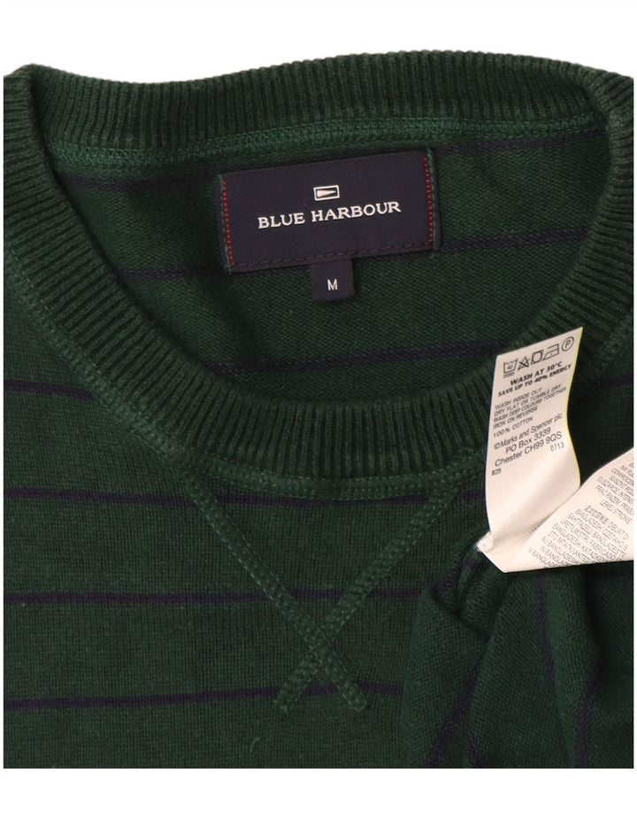 Suéter masculino MARKS & SPENCER Blue Harbor com gola redonda, verde médio