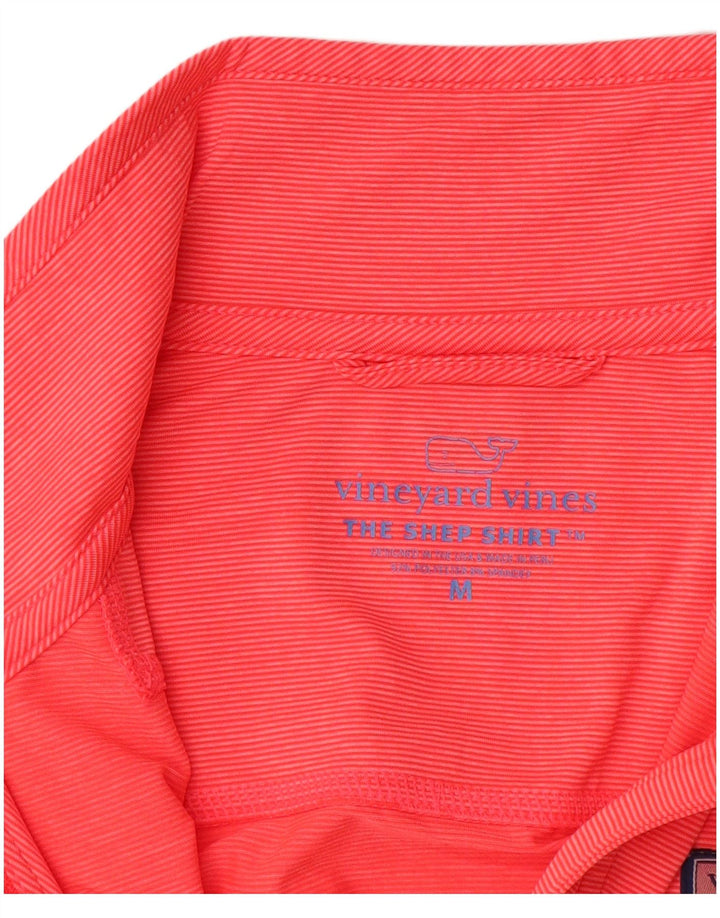 VINEYARD VINES Top feminino com zíper e manga comprida UK 14 listrado rosa médio