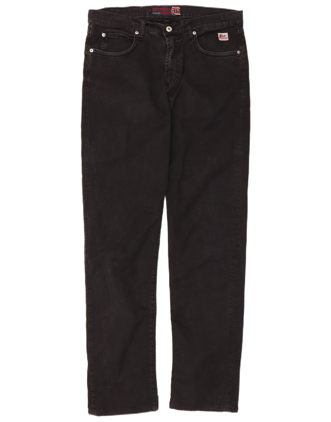 ROY ROGERS Jeans retos masculinos W34 L32 algodão preto