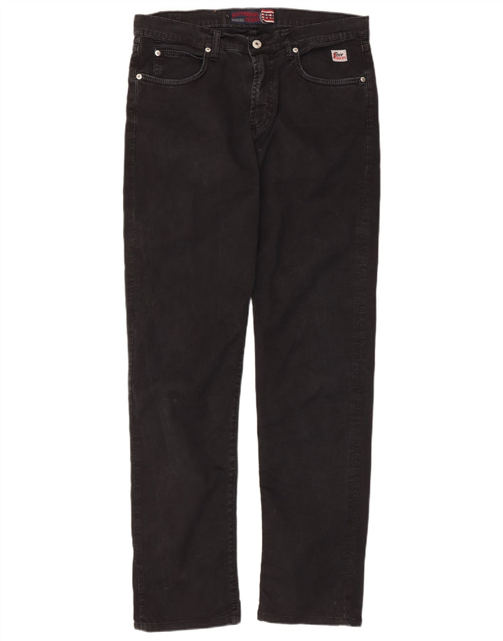 ROY ROGERS Jeans retos masculinos W34 L32 algodão preto