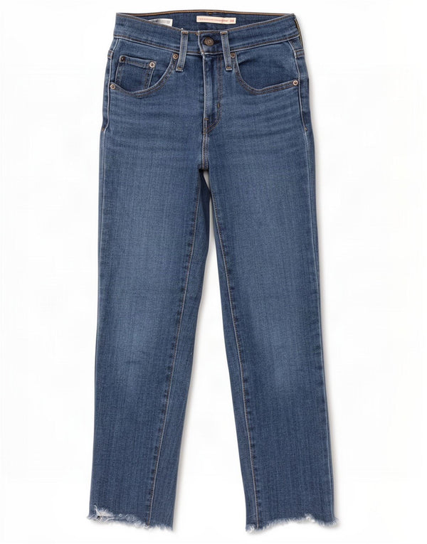 Calça jeans feminina Levi's 724 High Rise Crop Straight W24 L25 Azul Algodão