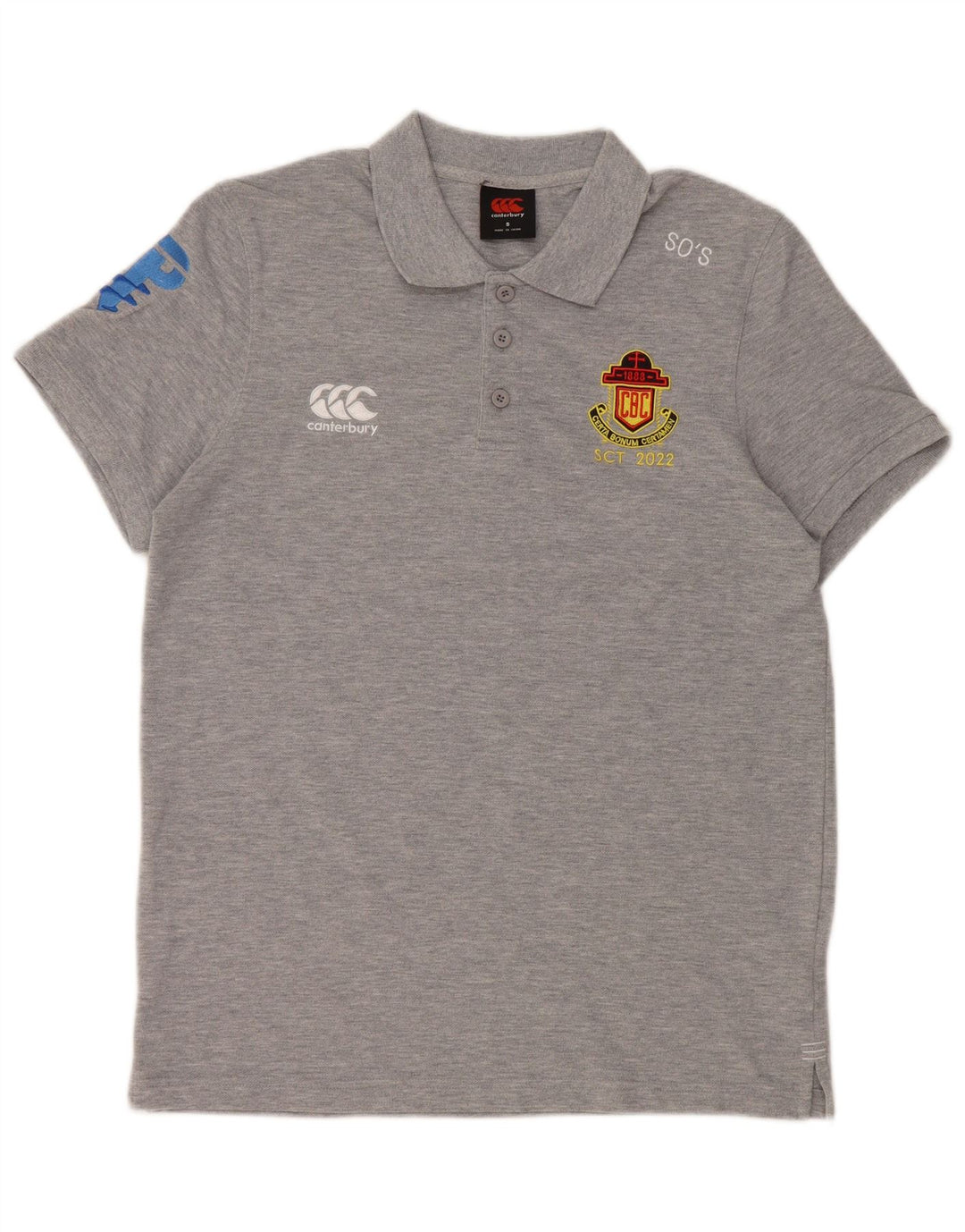 Camisa polo masculina Canterbury com estampa gráfica pequena de algodão cinza