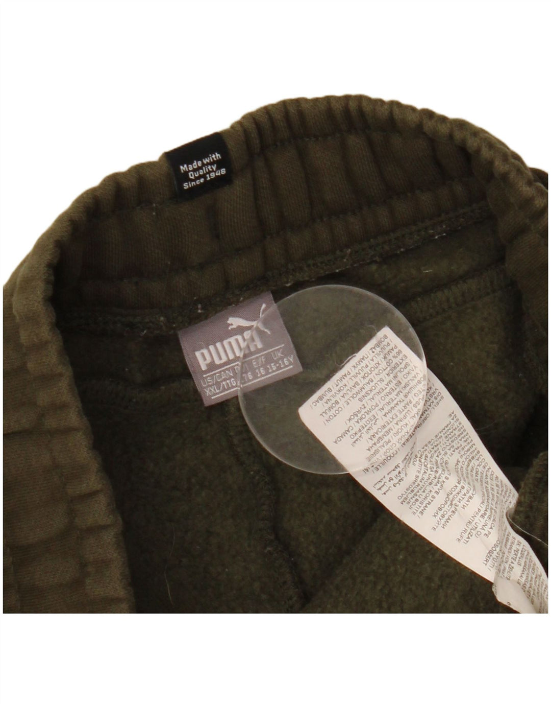 Puma Meninos Calças de Treino Joggers 15-16 Anos Algodão Cáqui