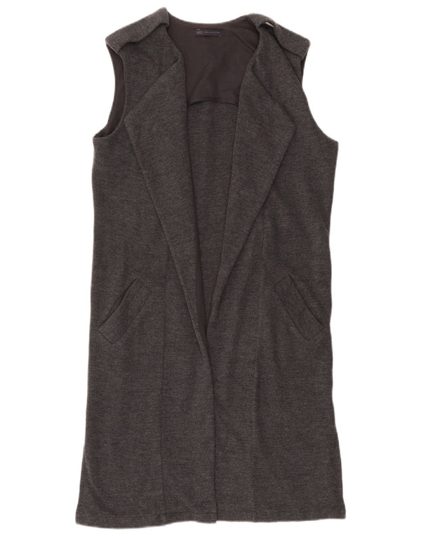 MARKS & SPENCER Womens Sleeveless Cardigan Sweater UK 8 Small  Grey