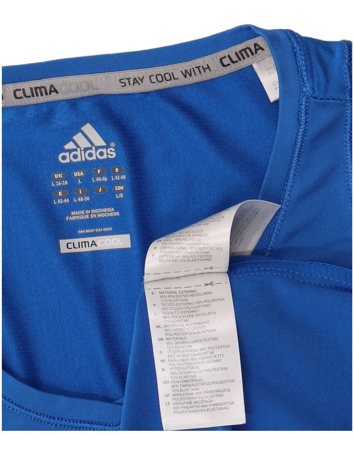 Adidas Feminino Climacool Vest Top UK 16/18 Grande Azul Poliéster