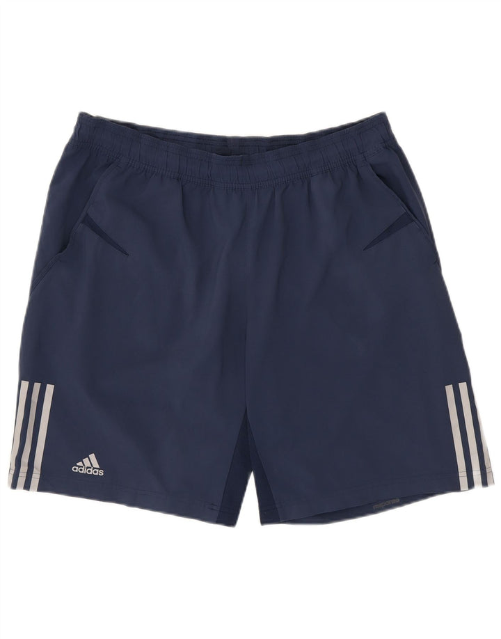 Shorts esportivos masculinos Adidas grandes poliéster azul marinho