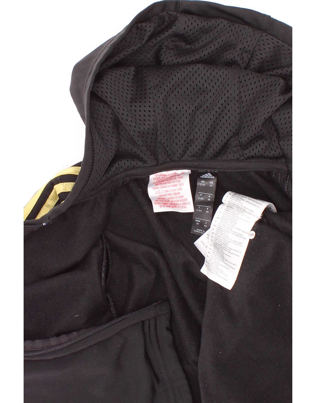 Suéter Adidas Boys Zip com capuz 2-3 anos preto poliéster