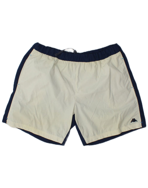 Kappa Mens Sport Shorts 2XL Off White Colourblock Poliamida Esportes