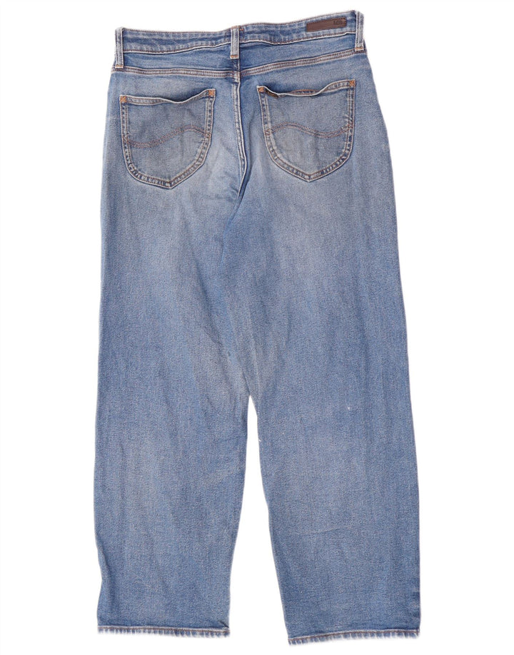 Lee Womens Crop Wide Leg Jeans W29 L26 Azul Algodão