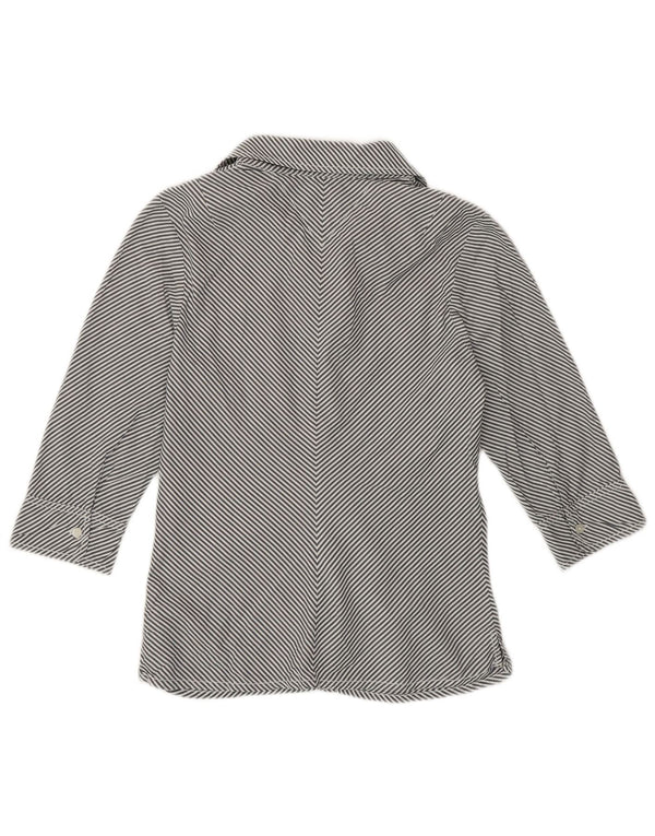 Tommy Hilfiger Womens Shirt UK 10 Small Navy Blue Pinstripe Cotton