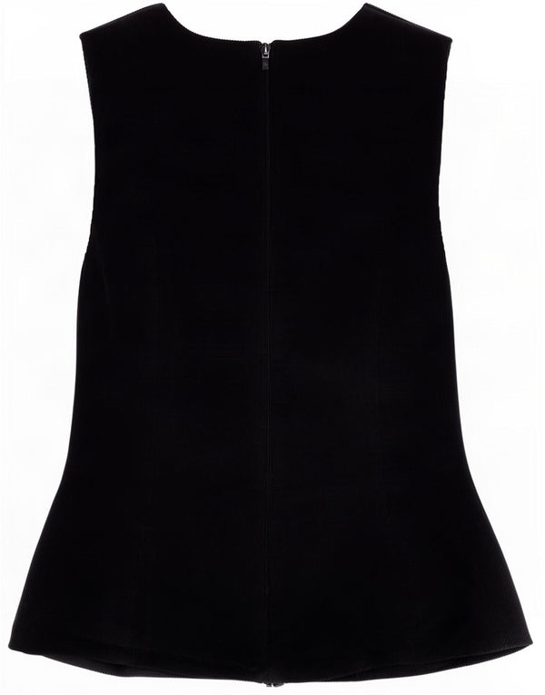 Blusa feminina sem mangas Zara Top Reino Unido 8 pequeno azul marinho