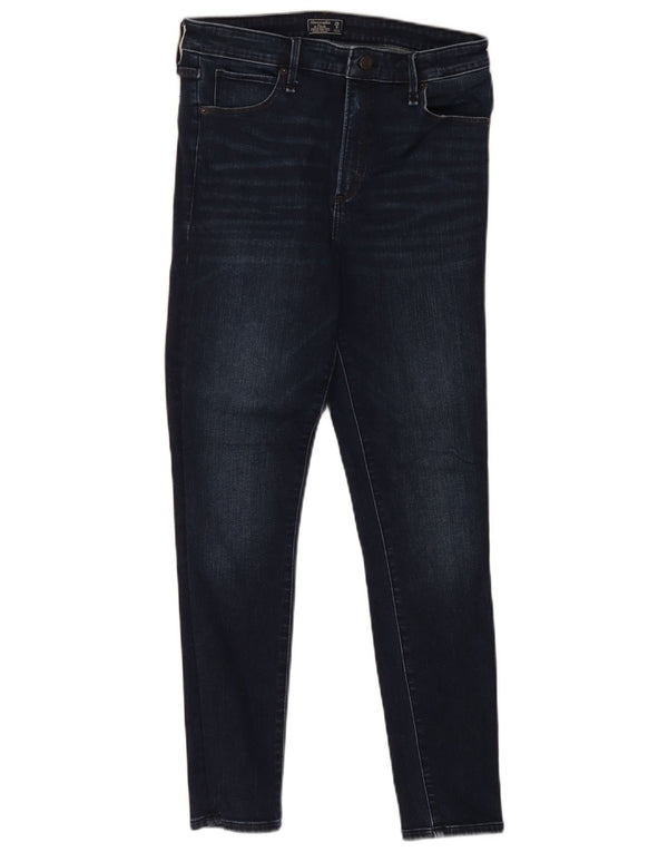 Calça jeans feminina cintura alta Abercrombie & Fitch EUA 8 médio W29 L28 azul marinho