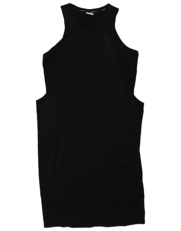 Vestido camiseta feminina sem mangas Puma UK 12 médio preto listrado