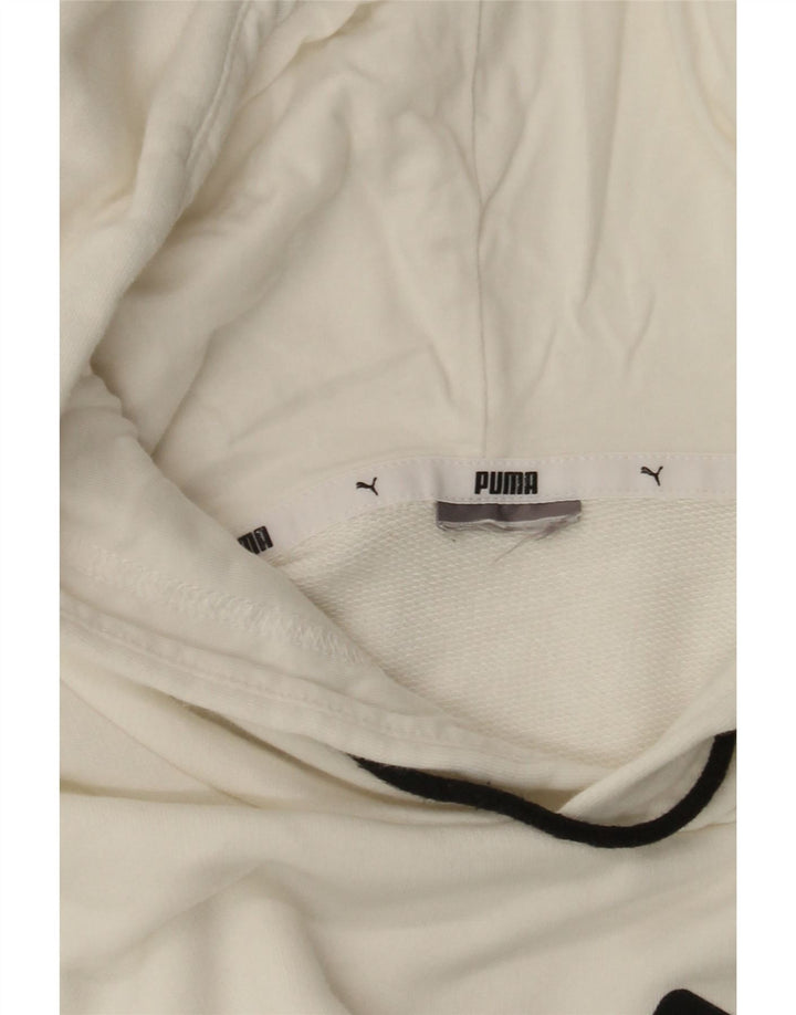 Puma Mens Graphic Hoodie Jumper Médio Branco