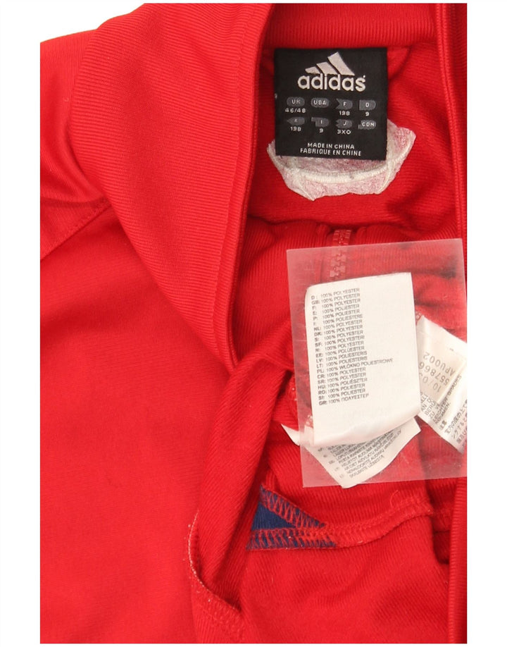 Adidas Mens Tracksuit Top Jacket UK 46/48 XL Vermelho Listrado Poliéster