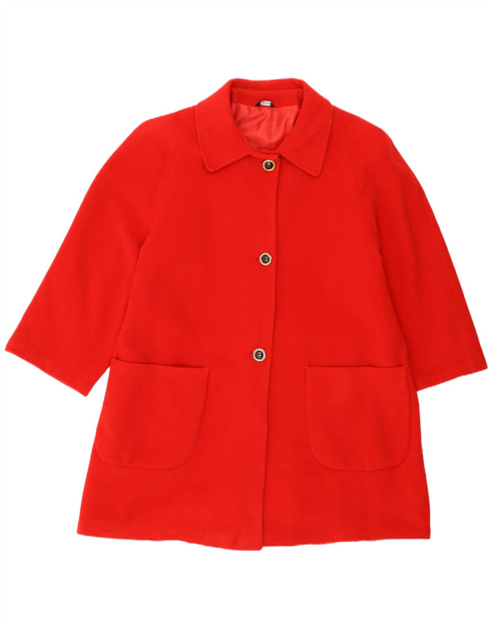 Sobretudo feminino vintage UK 16 grande vermelho