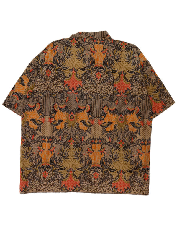 Alit Astika Camisa masculina de manga curta com padrão abstrato 5XL multicolorida