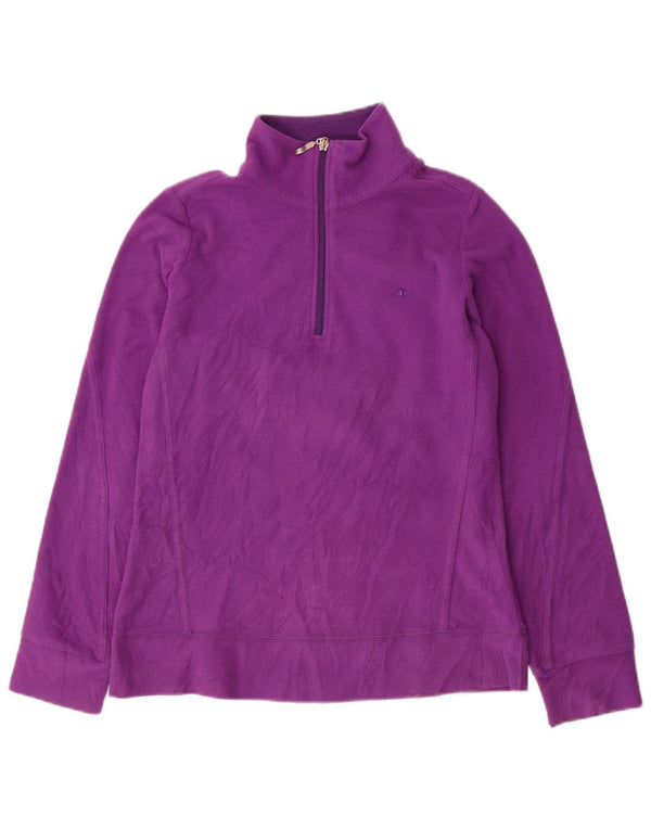 Jumper de lã feminino Champion Heritage Fit com zíper e gola UK 12 Roxo médio