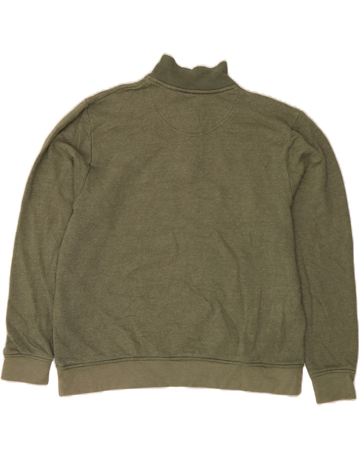 ORVIS Mens Zip Neck Sweatshirt Jumper XL Khaki Cotton Vintage Orvis and Second-Hand Orvis from Messina Hembry 