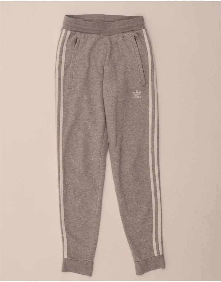 Calça de treino feminina Adidas Joggers cinza médio algodão manchado