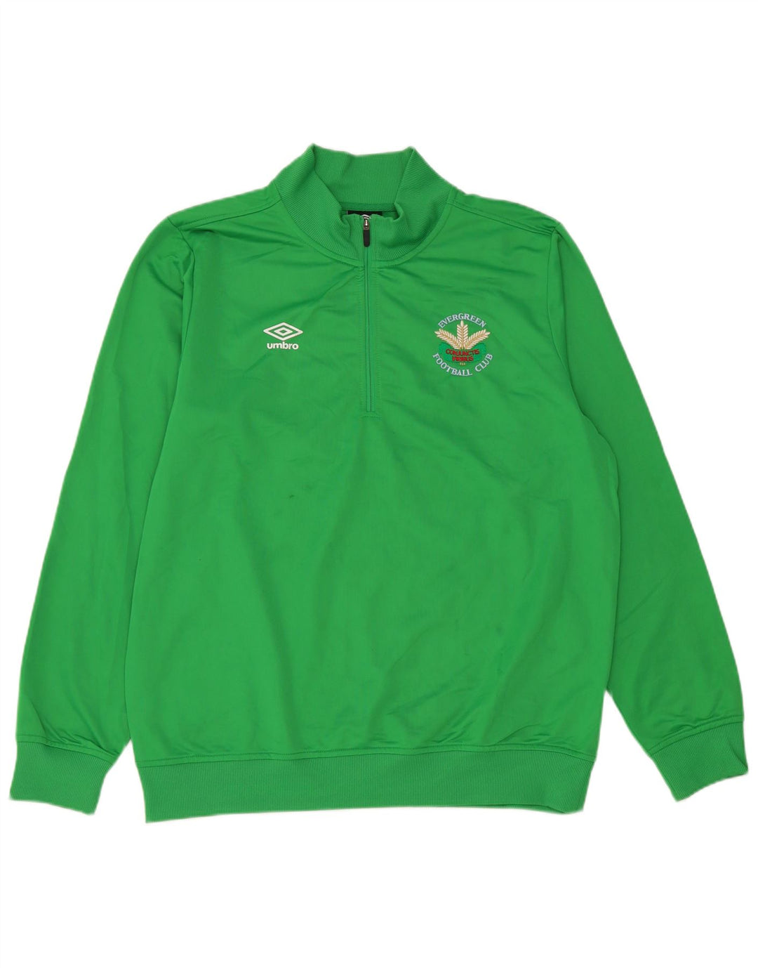 Moletom masculino Umbro com zíper e gola grande em poliéster verde