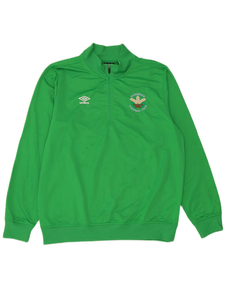 Moletom masculino Umbro com zíper e gola grande em poliéster verde