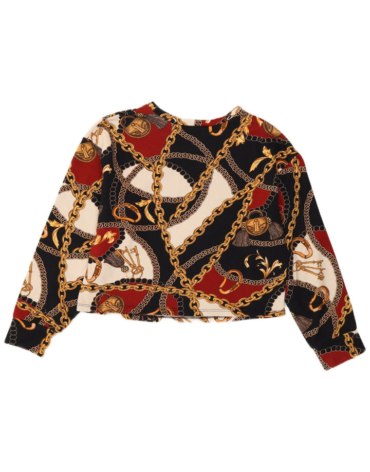 Zara blusa feminina oversized com padrão abstrato Reino Unido 10 pequena multicolorida