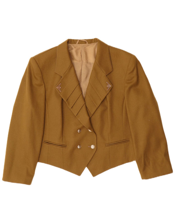 Jaqueta Bolero feminina vintage manga 3/4 com peito duplo IT 46 grande cáqui