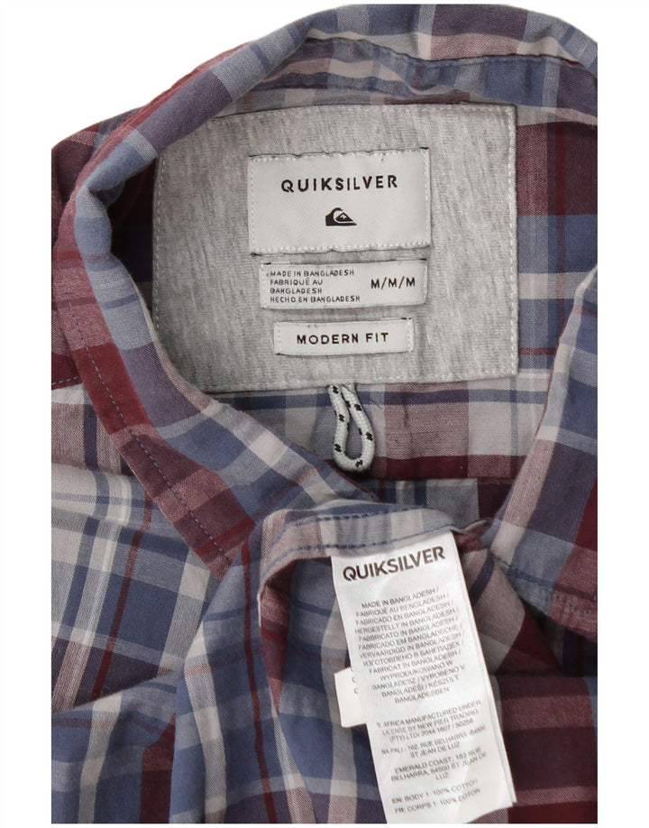 Camisa masculina de manga curta Quiksilver, algodão xadrez médio multicolorido