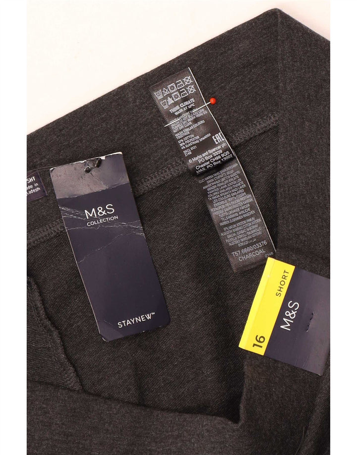 Calça de treino feminina Marks & Spencer Reino Unido 16 grande algodão cinza