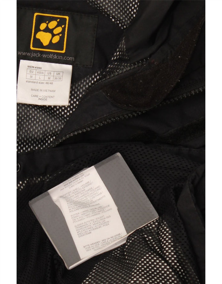 Jaqueta de chuva masculina com capuz Jack Wolfskin Reino Unido 36/38 poliamida preta média