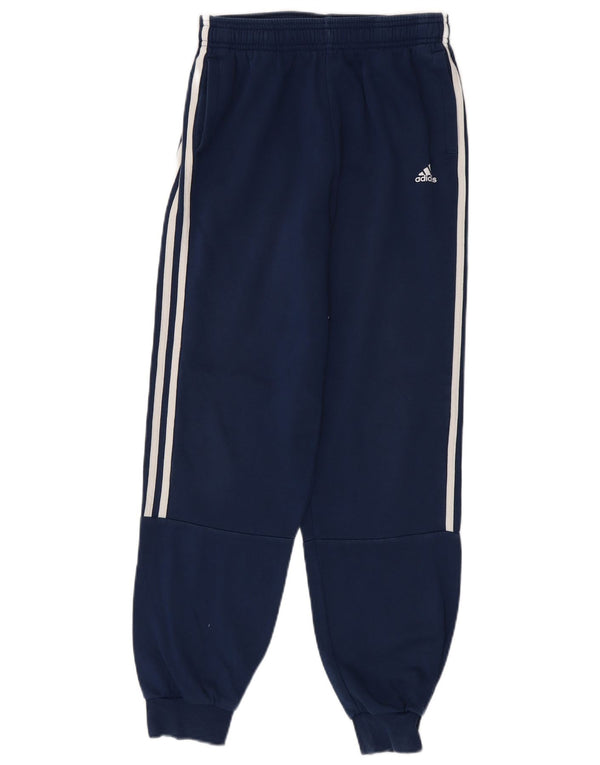 Adidas meninos calças de treino joggers 13-14 anos azul marinho algodão