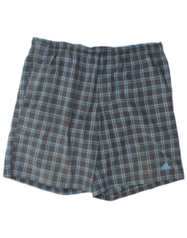 Shorts de natação masculino Adidas XL cinza xadrez poliéster