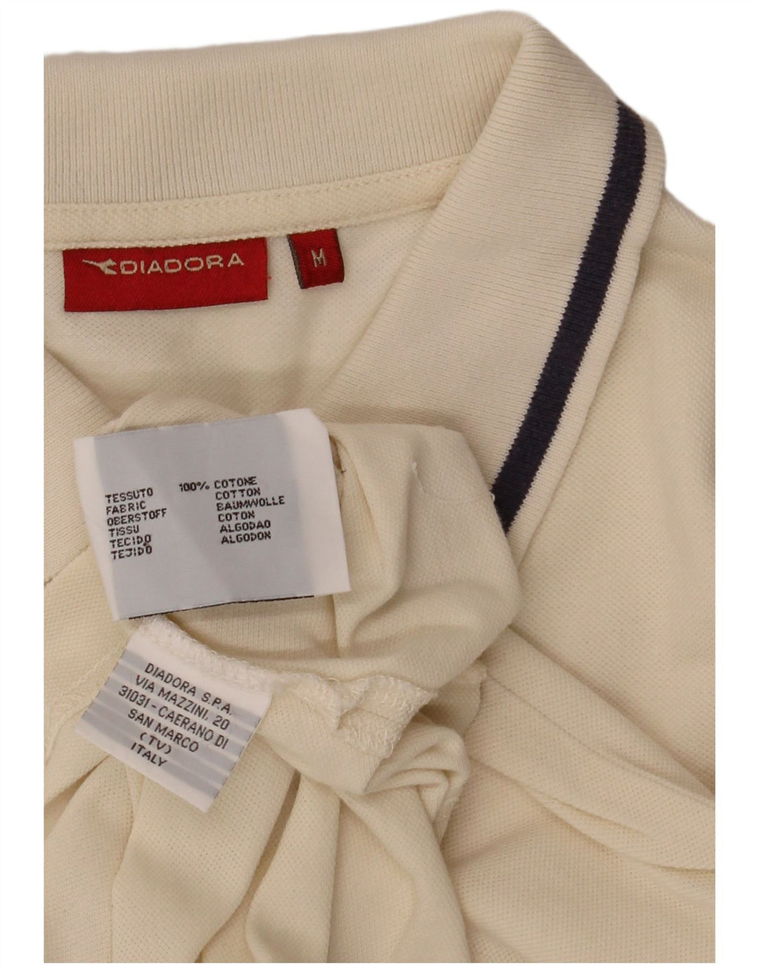 Camisa masculina de manga curta Diadora algodão branco médio