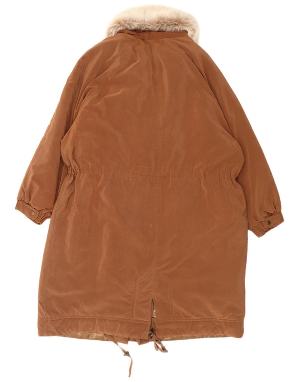 Sobretudo oversized feminino Paco Calvari IT 44/46 grande poliéster marrom
