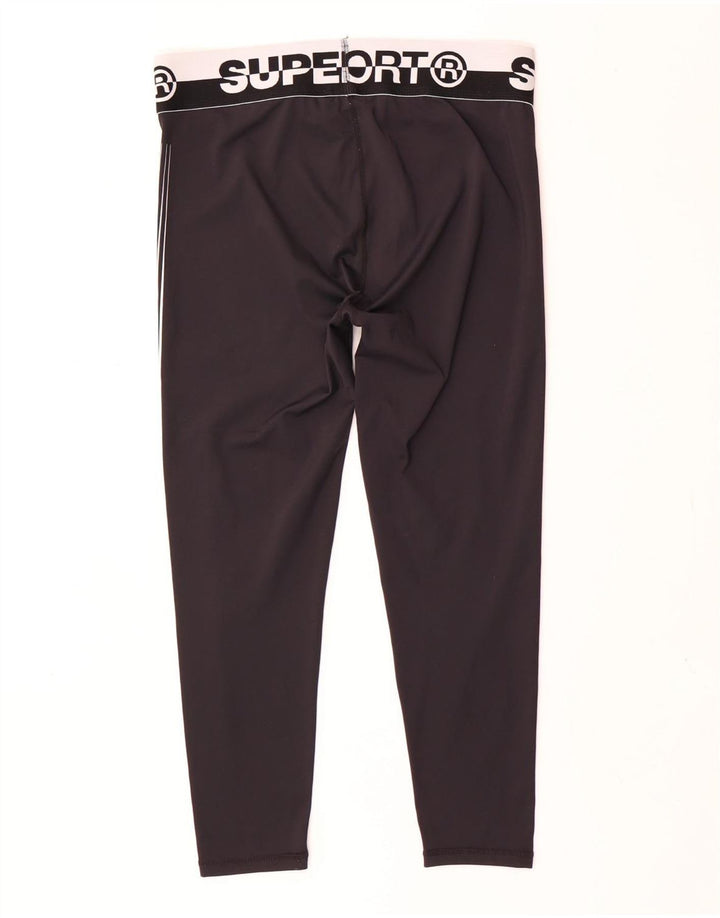 Superdry Womens Graphic Crop Leggings Reino Unido 16 Grande Preto